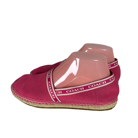 Coach Corrie Espadrille Pink Perforated Slip On Shoes Size 7 - Picture 4 of 8